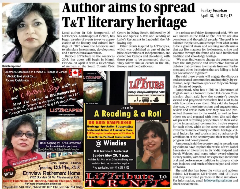 TT Author Dr Kris Rampersad aims to spread literary heritage Global LiTTributes Torontoo americas