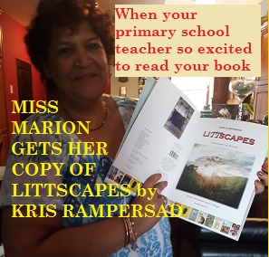 When Miss Marion gets a copy of LiTTscapes - Landscapes of fiction by Dr Kris Rampersad 