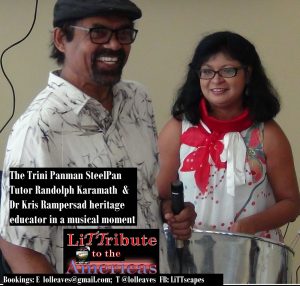Author Dr Kris Rampersad & Randolph Karamath at LiTTrbute to the Americas inspired by LiTTscapes
