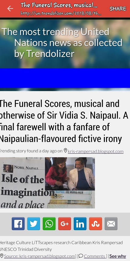 Kris reflection Naipaul Funeral trends with global thinktanks