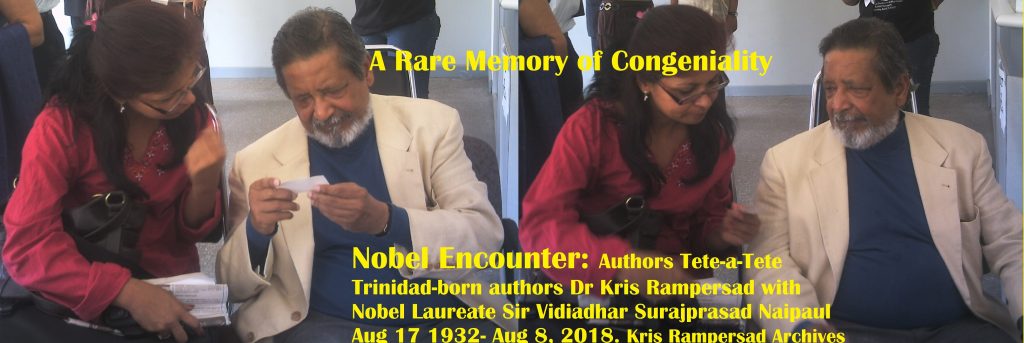 Dr Kris Rampersad and Nobel Laureate Sir Vidia Naipaul in tete a tete