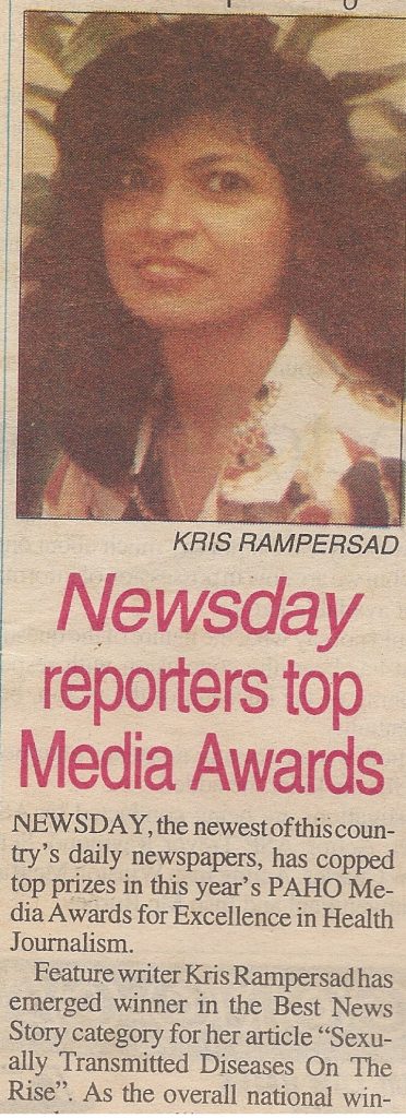 Top media awards Newsday Dr Kris Rampersad MultiMedia Media archives