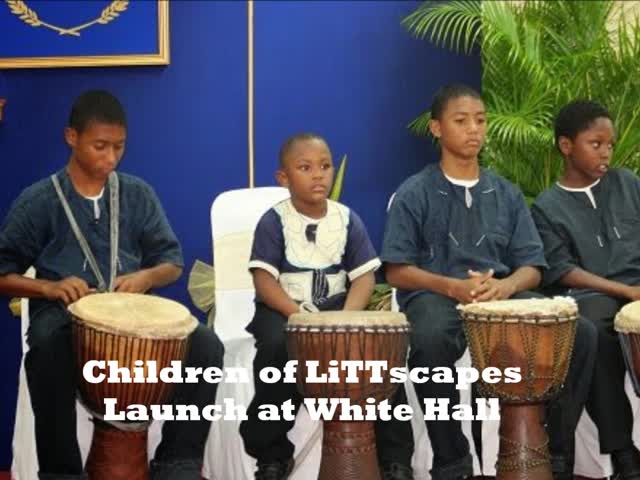 Children of LiTTscapes present drums in the oral tradition