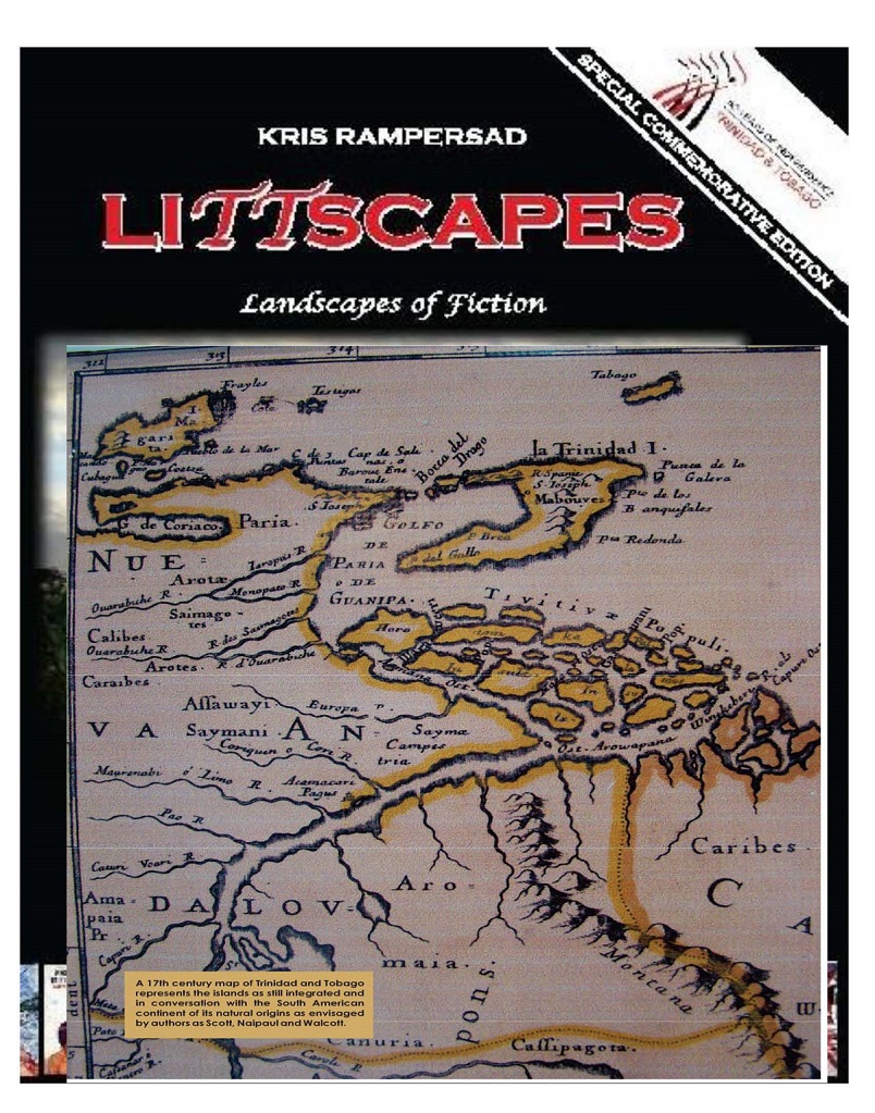 Old Map of Trinidad and Tobago South America in LiTTscapes - Landscapes of Fiction by Kris Rampersad