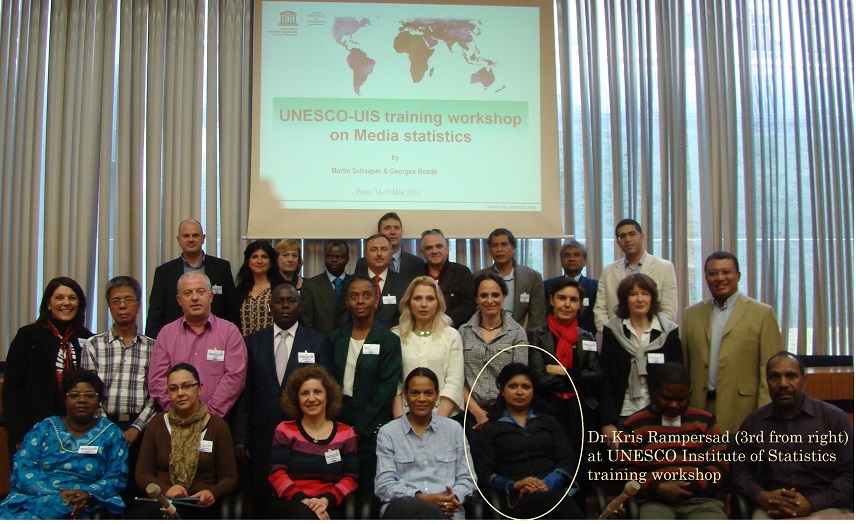 Multimedia Facilitator Educator Dr Kris Rampersad at UNESCO-UIS Training Workshop on Media Statistics Training