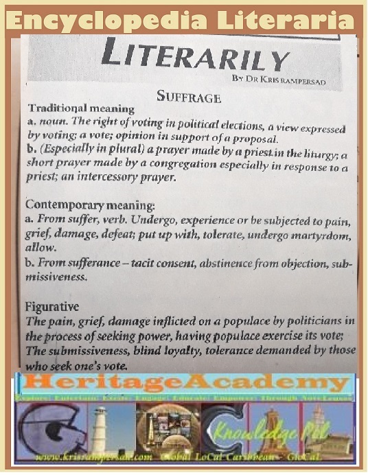 Suffrage in Encyclopedia Literaria by Dr Kris Rmaprsad