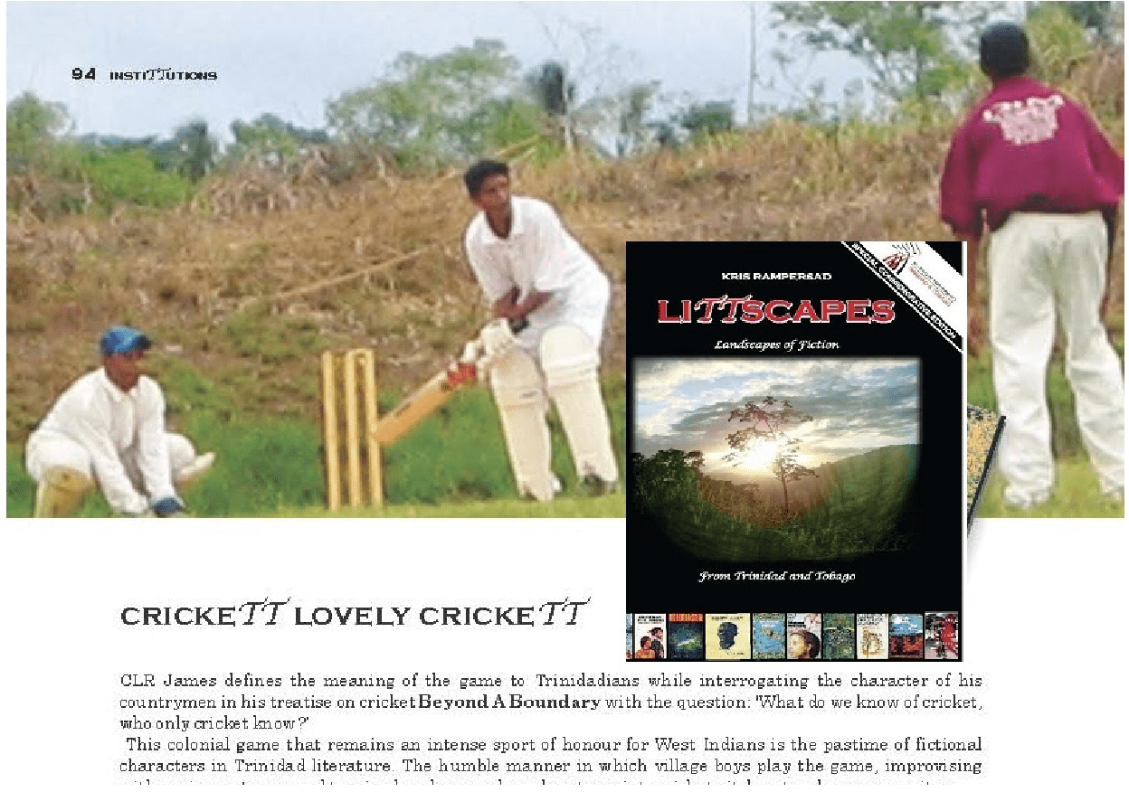 Cricket Lovely Cricket and the Creative Imagination featurd in LiTTscapes Landscapes of Fiction by Dr Kris Rampersad