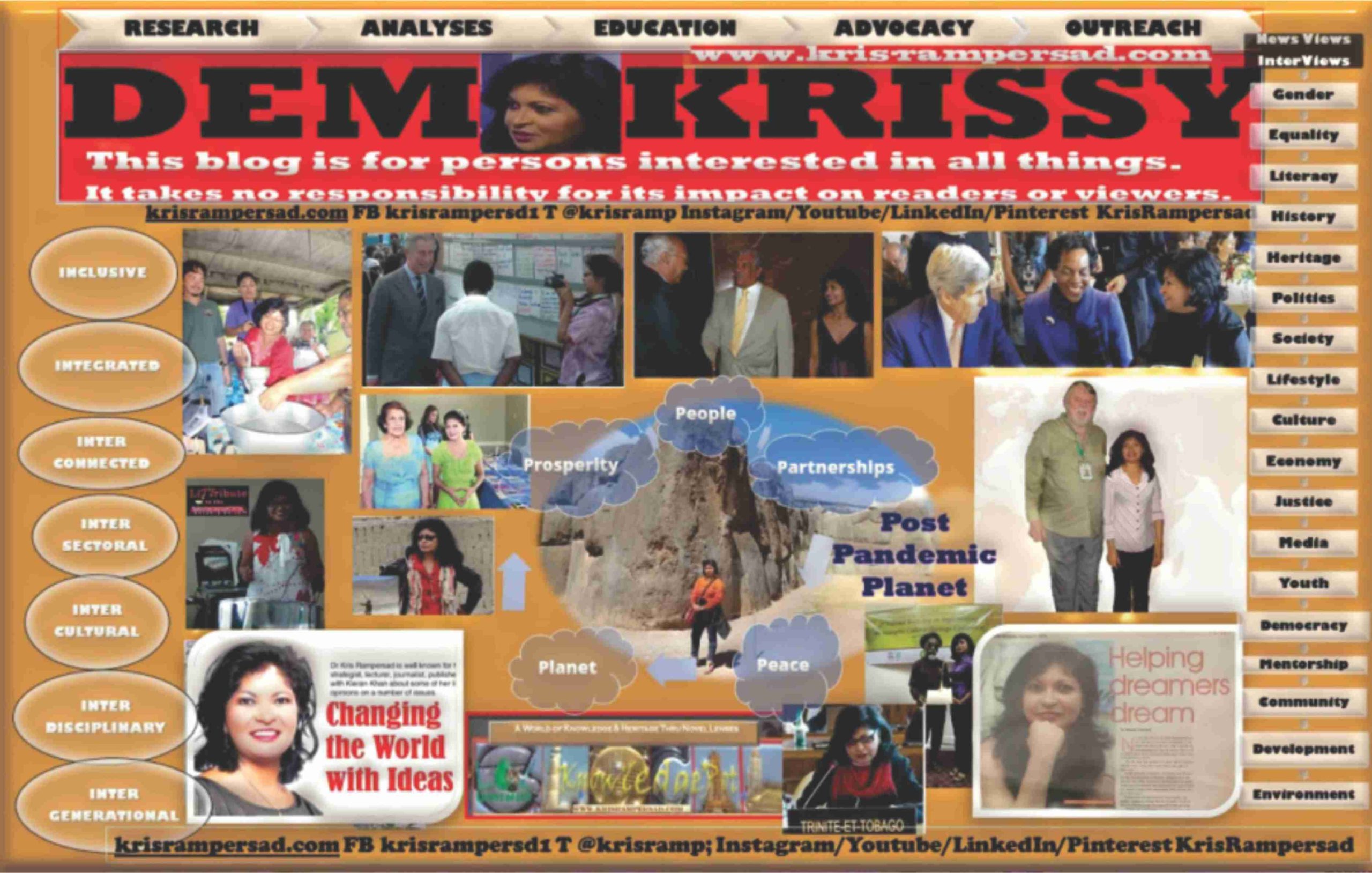 Demokrissy Cover Page at GloCal Knowedge Pot www.krisrampersad.com