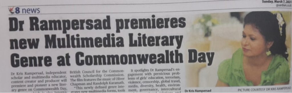 Dr Kris Rampersad pioneering new literary genre in the news