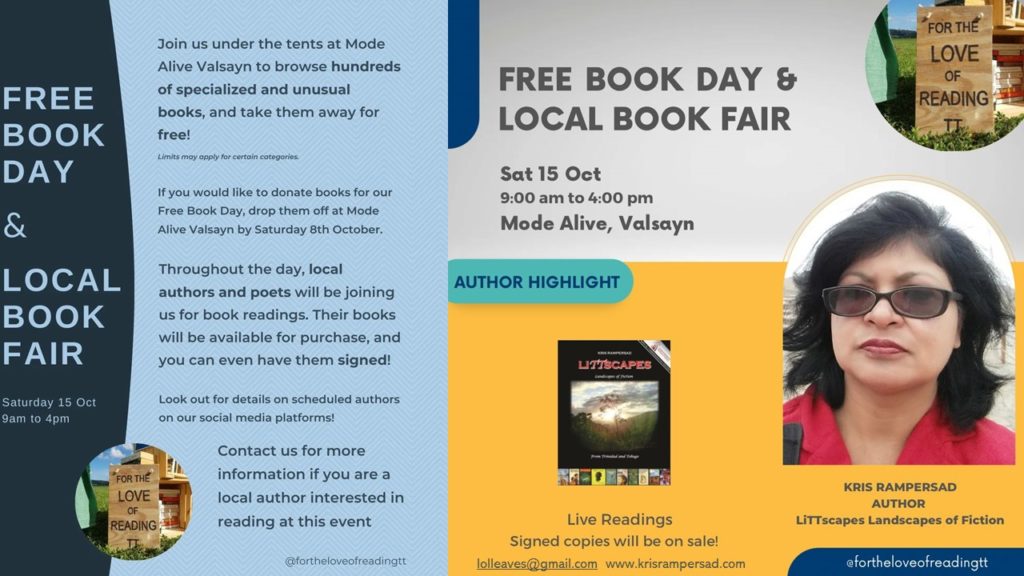 Author Dr Kris Rampersad at Free Book Day & Local Book Fair