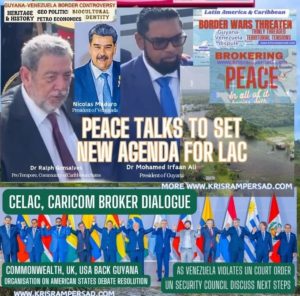 Feuding LAC Leaders Guyana President Dr Mohamed Irfaan Ali and Venezuela President Nicolas Maduro Moros meet with PM St Vincent and Grenadines Dr Ralph Gonsalves for Peace Talks