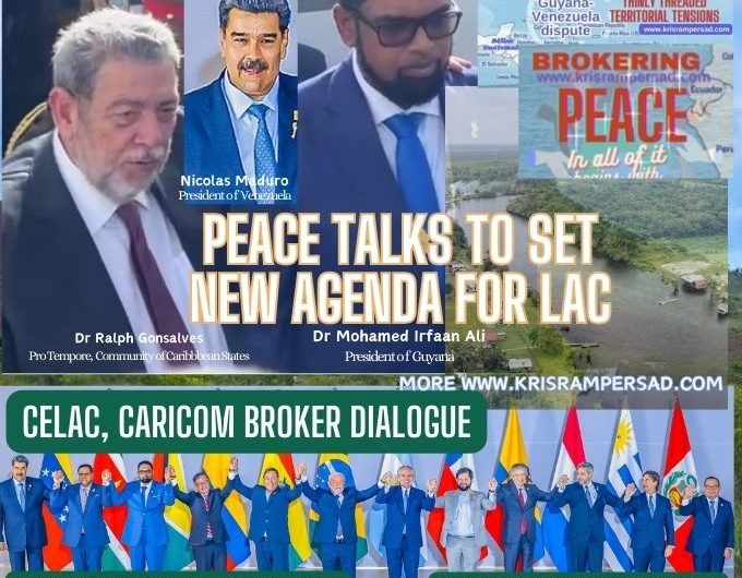 Feuding LAC Leaders Guyana President Dr Mohamed Irfaan Ali and Venezuela President Nicolas Maduro Moros meet with PM St Vincent and Grenadines Dr Ralph Gonsalves for Peace Talks