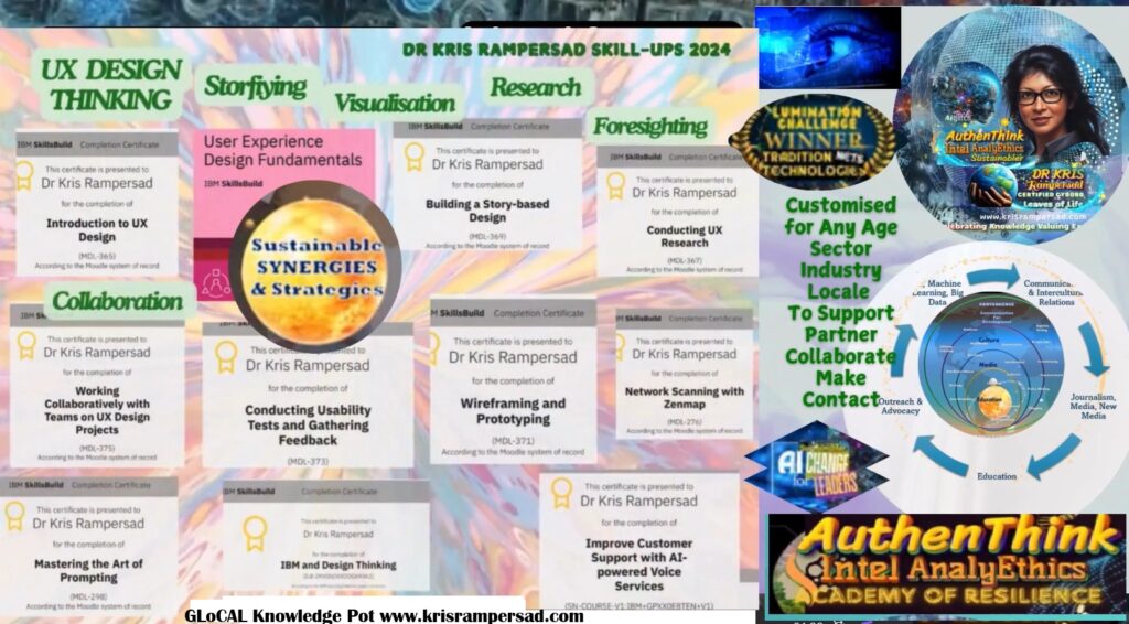 UX Design, StoryTelling Data Visualisation upskill certificates Dr Kris Rampersad AuthenThink Intel AnalyEthics Gallery of Learning