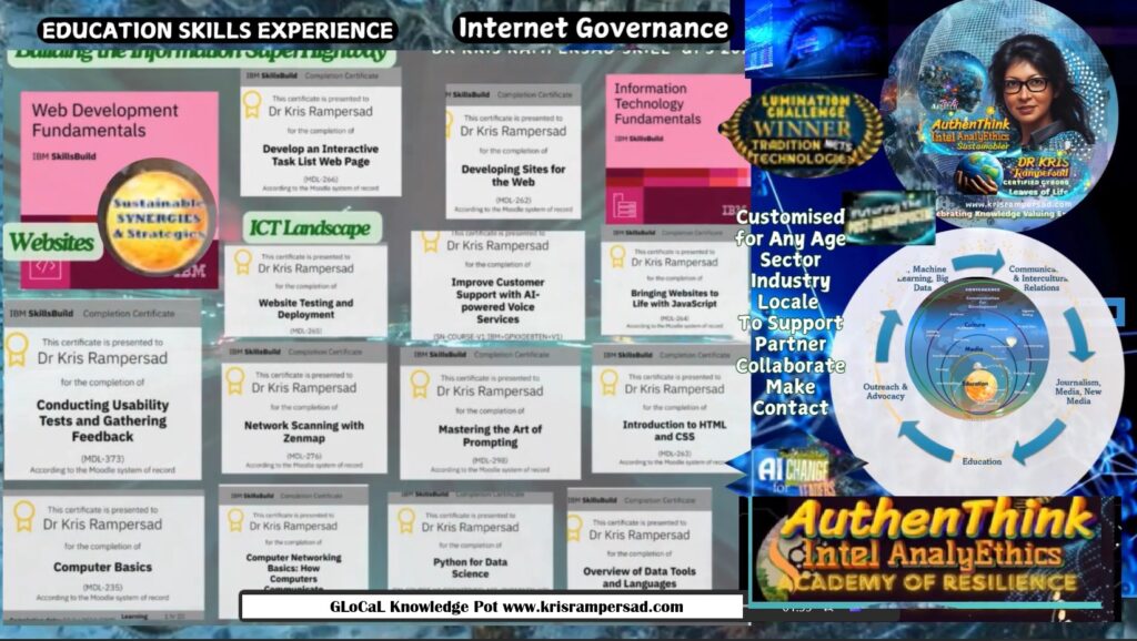 Computer and Internet Governance upskill certificates Dr Kris Rampersad AuthenThink Intel AnalyEthics Gallery of Learning